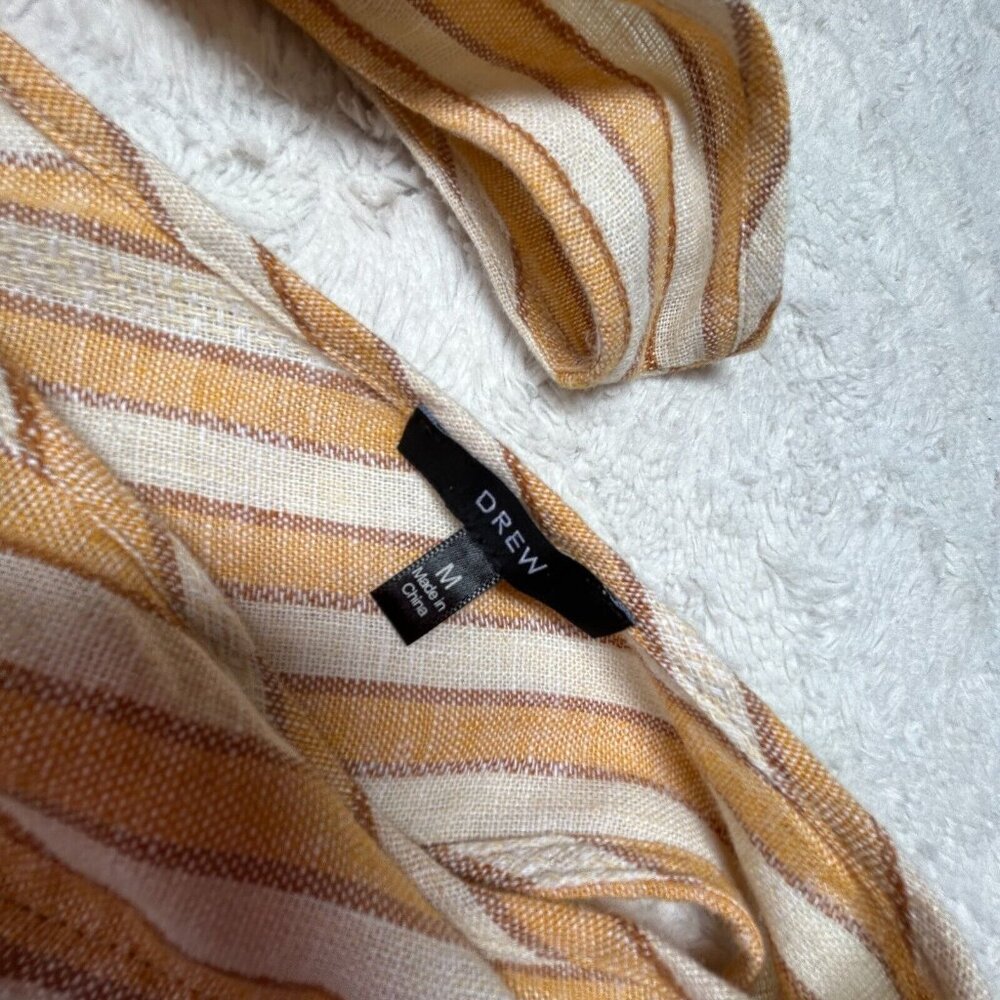 Anthropologie Drew Women's Striped Shift Dress Medium Drawstring Waist Yellow - Picture 3 of 9